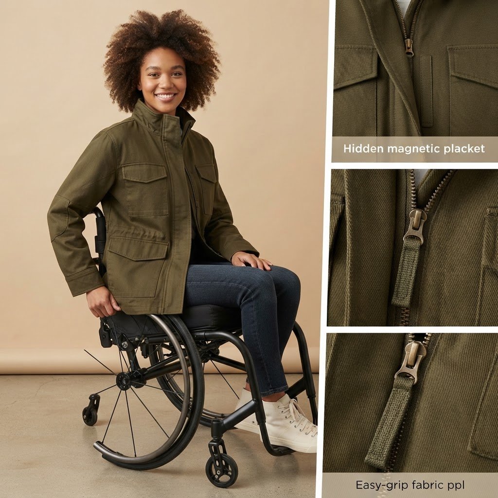Bowery Adaptive Jacket — A city jacket that closes one-handed